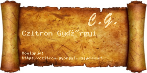 Czitron Györgyi névjegykártya